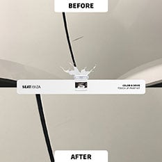 Reparación de retoque antes y después 17
